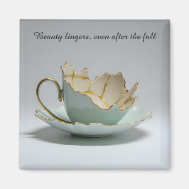 Imã cracked broken teacup inspirational Magnet