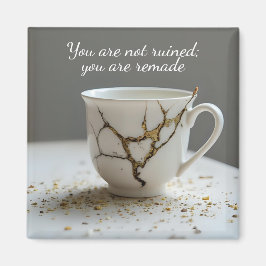 Imã cracked broken teacup inspirational Magnet