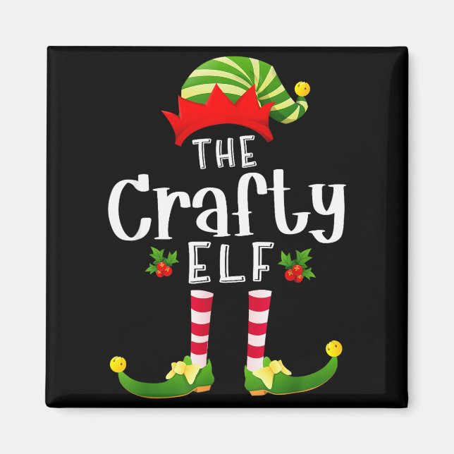 Imã Crafty Christmas Elf Matching Pajama X-mas Party  (Frente)
