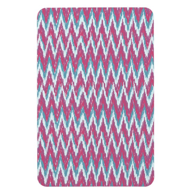 Ímã Cranberry e Teal Kat ZigZag Padrão (Vertical)