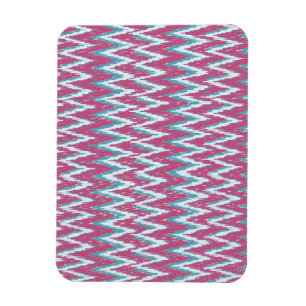 Ímã Cranberry e Teal Kat ZigZag Padrão