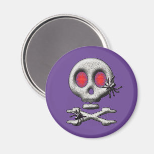 Imã Cráneo Assustador Clássico do Halloween Aranhas Si