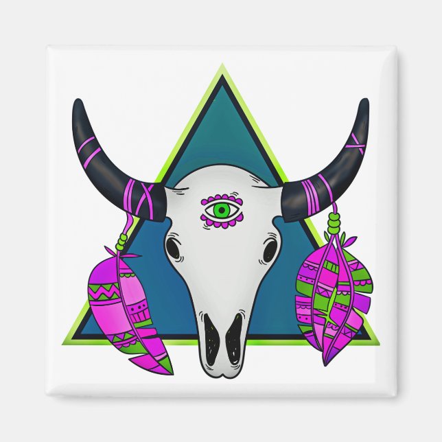 Imã Crânio animal tribal (Frente)