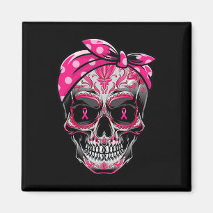 Imã Crânio Cancer Mama Sensibilização Friso Rosa Friso