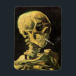Ímã Crânio com cigarro queimado por Vincent van Gogh<br><div class="desc">Crânio com Cigarro queimado por Vincent van Gogh é um apos impressionismo de arte de vintage que ainda pinta a vida. Um retrato do esqueleto humano fumando. Imagem do excelente a utilizar em produtos anti-tabagismo. Fumar matares 1.000 a cada ano, ajudar alguém a parar de fumar hoje. Imagem de excelente...</div>