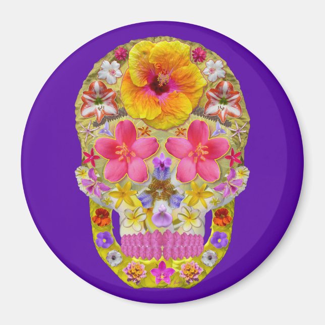 Imã Crânio da Flor 4 - Tropical (Frente)