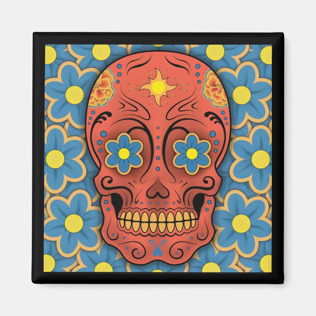 Imã Crânio de Açúcar - Dia dos Mortos (Dúvidas Azuis) (Frente)