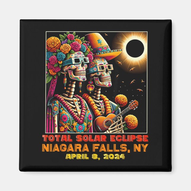 Imã Crânio de Açúcar Eclipse Solar Total Niagara Falls (Frente)