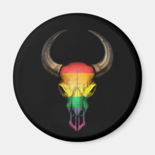 Imã Crânio de Bull do orgulho gay da bandeira do