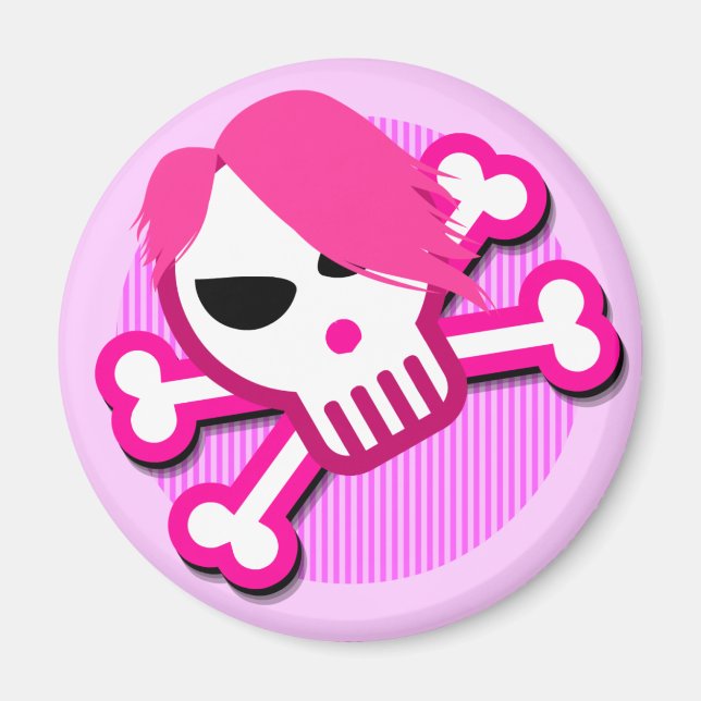 Imã Crânio de Emo em ímã (Frente)