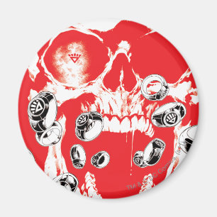 Imã Crânio e anéis - vermelho