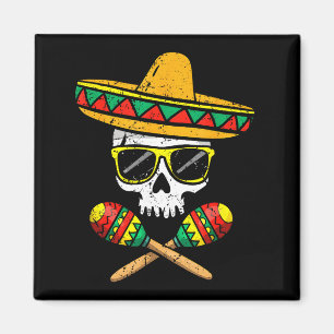 Imã Cranio engraçado sombrero maracas cinco de maio