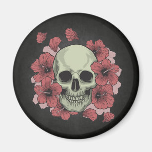 Imã Crânio Floral do Dia de los Muertos Magnet
