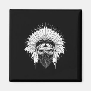 Imã Crânio Indiano, Tatuagem Nativa Americana, Zany Br