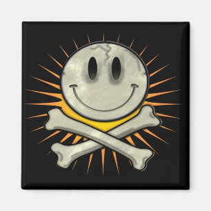 Imã Crânio sorridente e ossos cruzados