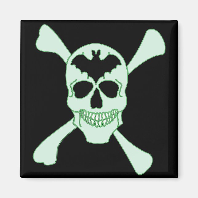 Imã Crânio Verde E Espinhas Magnéticas (Frente)