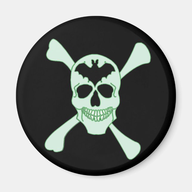 Imã Crânio Verde E Espinhas Magnéticas (Frente)