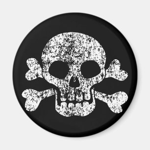 Imã Crânio vestido e ossos cruzados