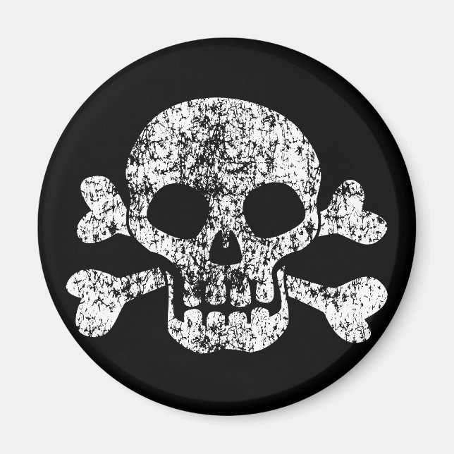 Imã Crânio vestido e ossos cruzados (Frente)