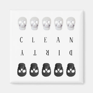 Imã Crânios Limpos De Lâmina Preta Suja E Branca