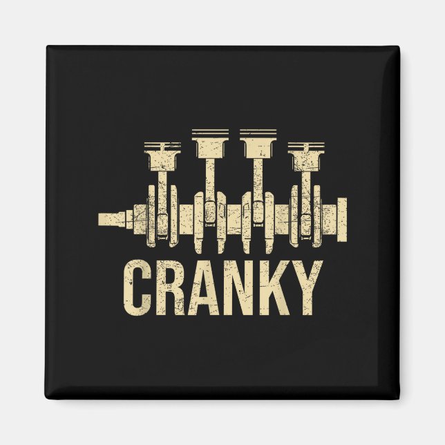 Imã Cranky Car Engine Crankshaft Lover Mechanics Fathe (Frente)