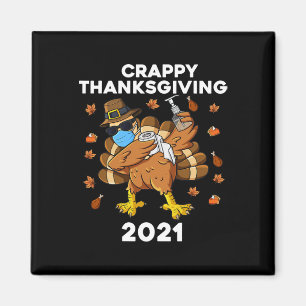 Imã Crappy Ação De Graças Dabbing Turkey Pilgrim Boys