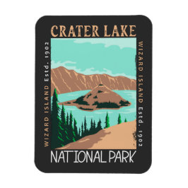Ímã Crater Lake National Park Oregon Retro Distúrbio