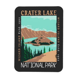 Ímã Crater Lake National Park Oregon Retro Distúrbio