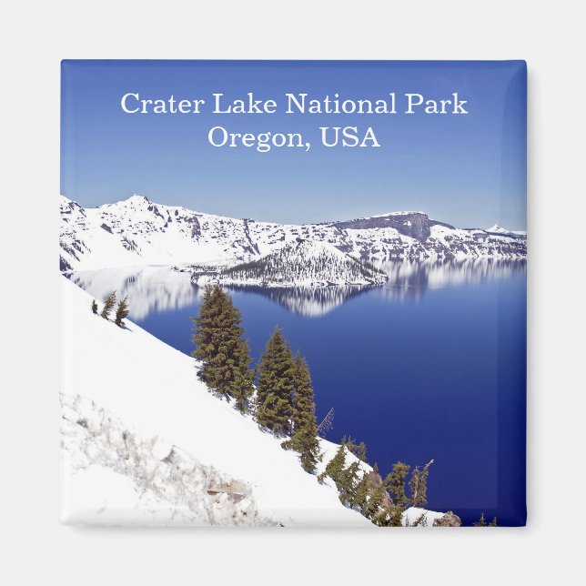 Imã Crater Lake National Park Oregon USA Viagem Magnet (Frente)