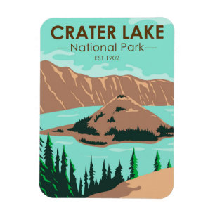 Ímã  Crater Lake National Park Oregon Vintage