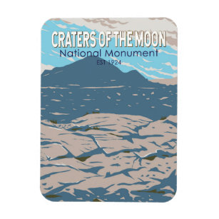 Ímã Crateras do Monumento Nacional da Lua Idaho Retro