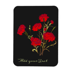 Ímã Cravo Vermelho Floral Elegante Personalizável