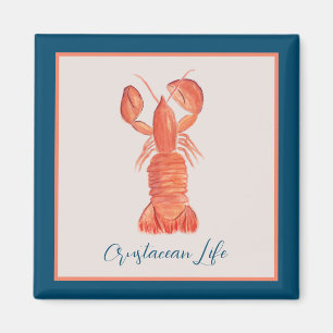 Imã Crawfish Crustacean Aquarela