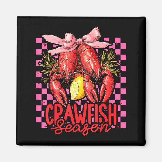Imã Crawfish Season Crawfish Boil Lobster Cajun Men Wo (Frente)