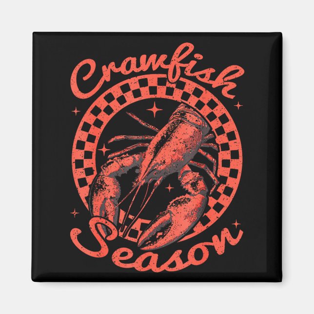 Imã Crawfish Season Crawfish Boil Lobster Cajun Men Wo (Frente)