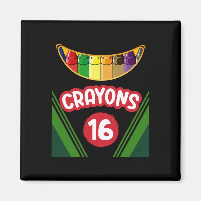 Imã Crayon Box Diversão Professora Estudante Crayon Sq (Frente)