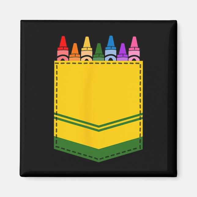 Imã Crayon Box Pocket Teacher Gift Costume (Frente)