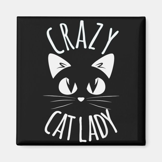 Imã Crazy Cat Lady Funny Fur Mom Mother's Day Christma (Frente)