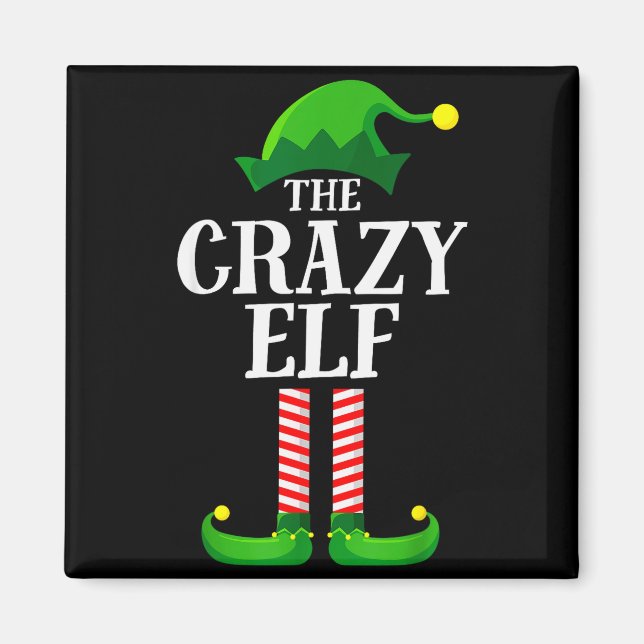 Imã Crazy Elf Matching Family Group Christmas Party Py (Frente)