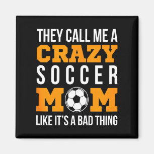 Imã Crazy Futebol Mãe de Futebol Louco do Vintage T