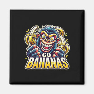 Imã Crazy Monkey Go Bananas Adesivo