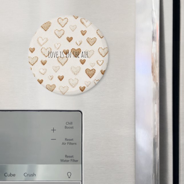 Imã Cream & Brown Hearts   (In Situ (Fridge))