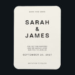 Ímã Cream Casamento Moderno Minimalista Salvar a Data<br><div class="desc">Cream Casamento Moderno Minimalista Salve o ímã de datas. Personalize esta opção para salvar o cartão de data com seus detalhes,  mensagem e outras informações.</div>
