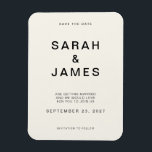 Ímã Cream Casamento Moderno Minimalista Salvar a Data<br><div class="desc">Cream Casamento Moderno Minimalista Salve o ímã de datas. Personalize esta opção para salvar o cartão de data com seus detalhes,  mensagem e outras informações.</div>