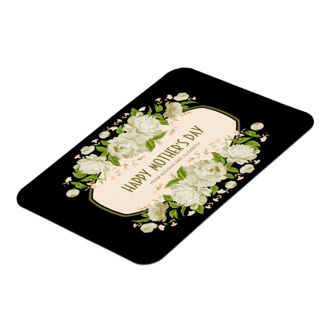 Ímã Cream Floral Happy Dia de as mães Magnet (Left Side)