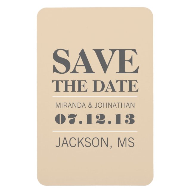 Ímã Cream Imã salve a data de Elegância Moderna (Vertical)