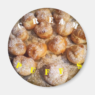 Imã Cream Puff Baking Kitchen Magnet Round