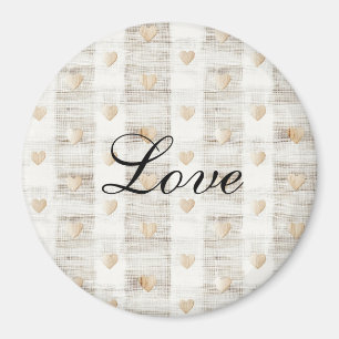 Imã Cream White Beige Boho Hearts