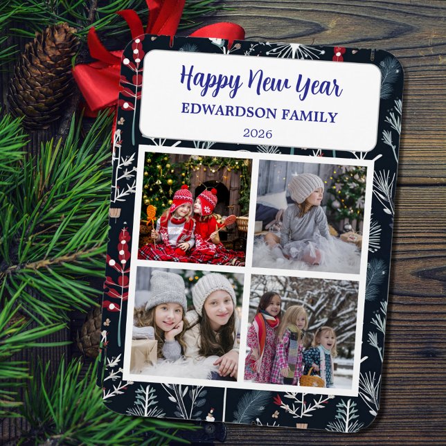 Ímã Create your own Happy New Year photo collage (Create your own Happy New Year photo collage Magnet.)