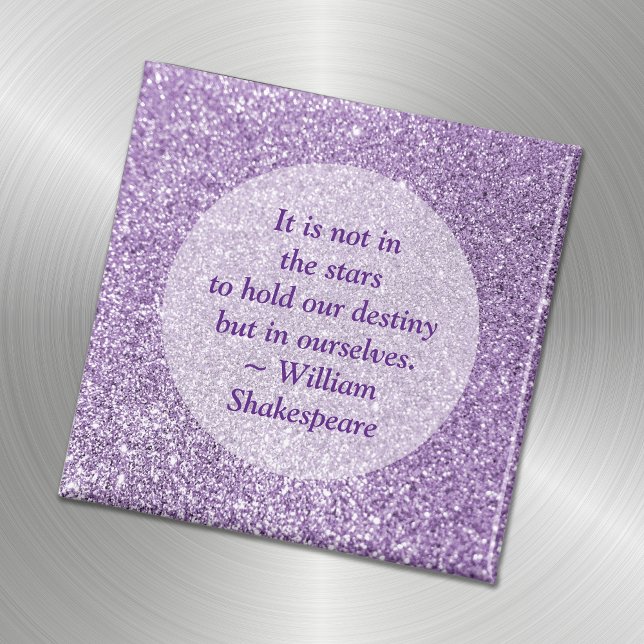 Imã Create Your Own Inspirational Quote Purple Glitter (Criador carregado)